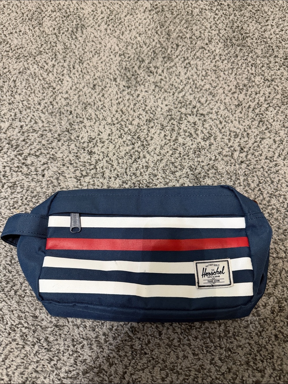 Herschel Supply Company Navy, White & Red Striped Toiletry Bag